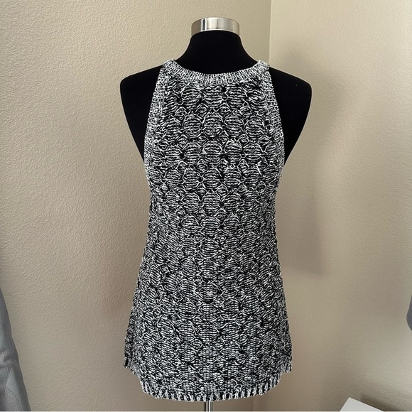 Anthropologie Black and White Knit Sleeveless Sweater Halter Tank Top Size L - Picture 6 of 13